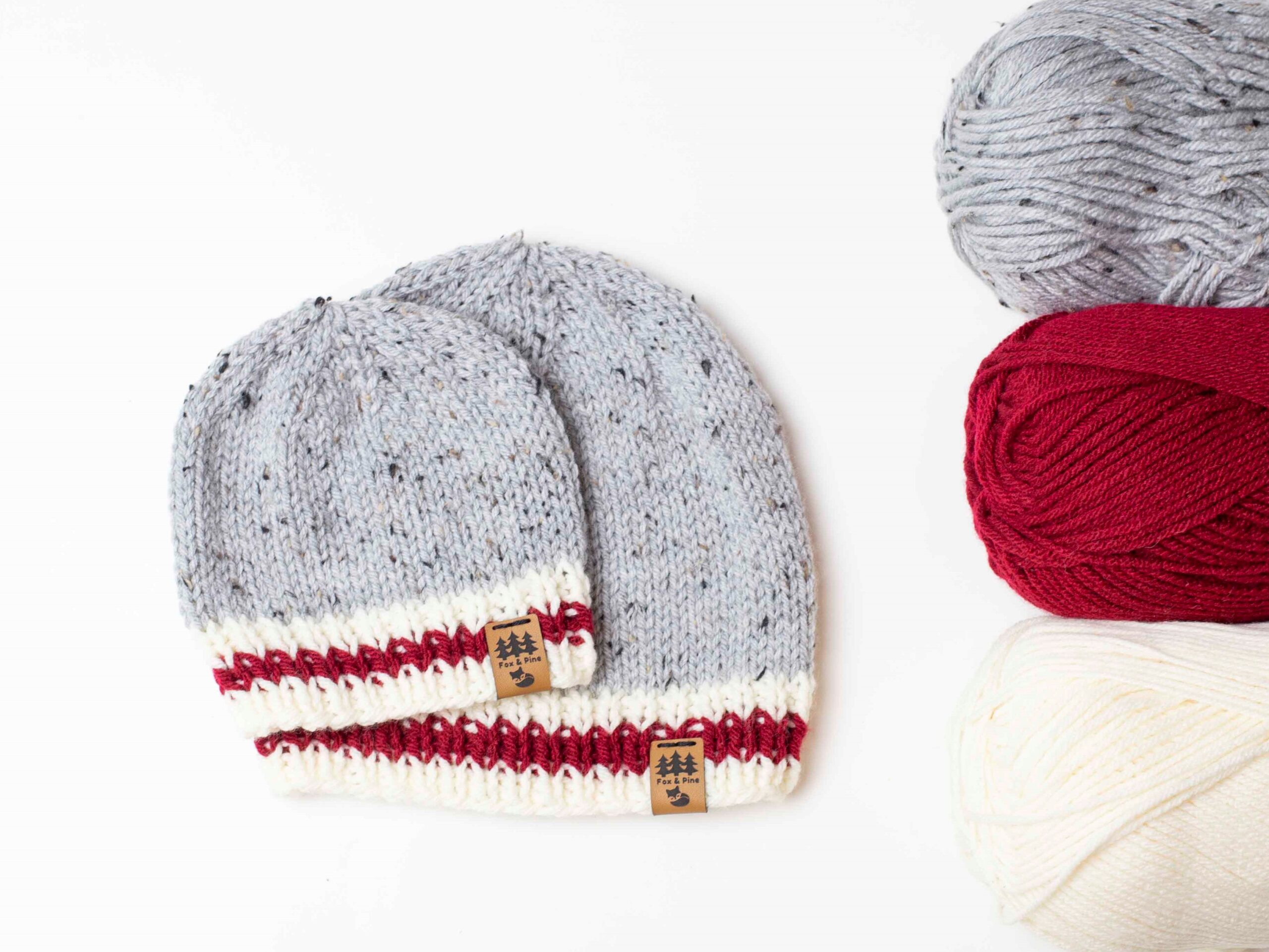 Sock Monkey Red Stripe Hat Free Knitting Pattern